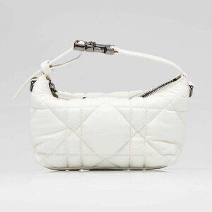 Christian Dior Off White Quilted Cannage Leather DiorTravel Small Nomad Pouch...